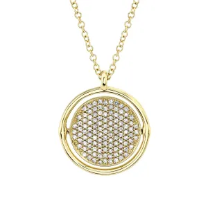 0.19ctw Diamond Pave Circle Necklace