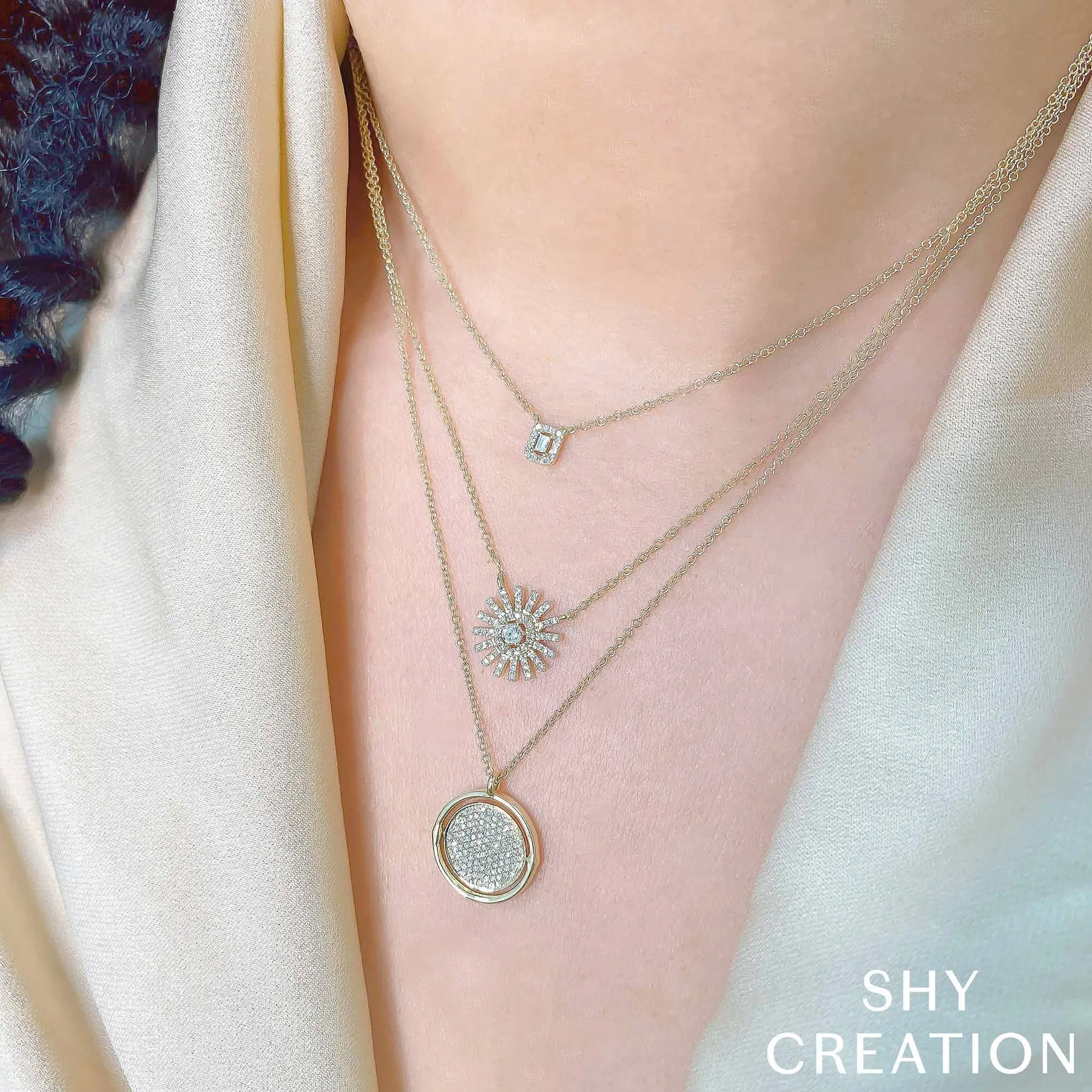 0.19ctw Diamond Pave Circle Necklace