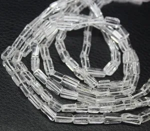 10 Strands White Quartz Smooth Rectangle Gemstone Loose Spacer Beads 5mm 10mm 14"