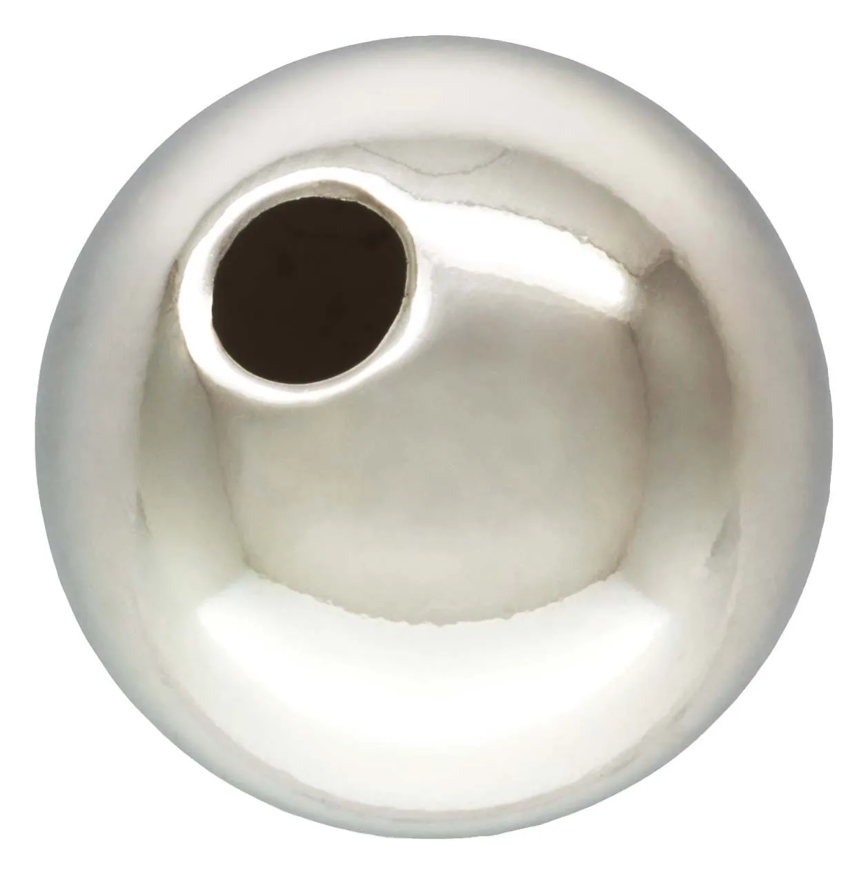 10.0mm Bead Light 2.5mm Hole, Sterling Silver. Made in USA. #5001210