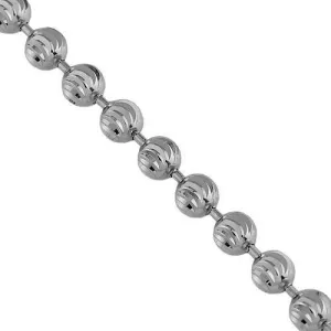 10k White Gold Ball Bead Chain 3 mm
