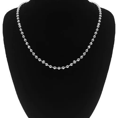 10k White Gold Ball Bead Chain 3 mm