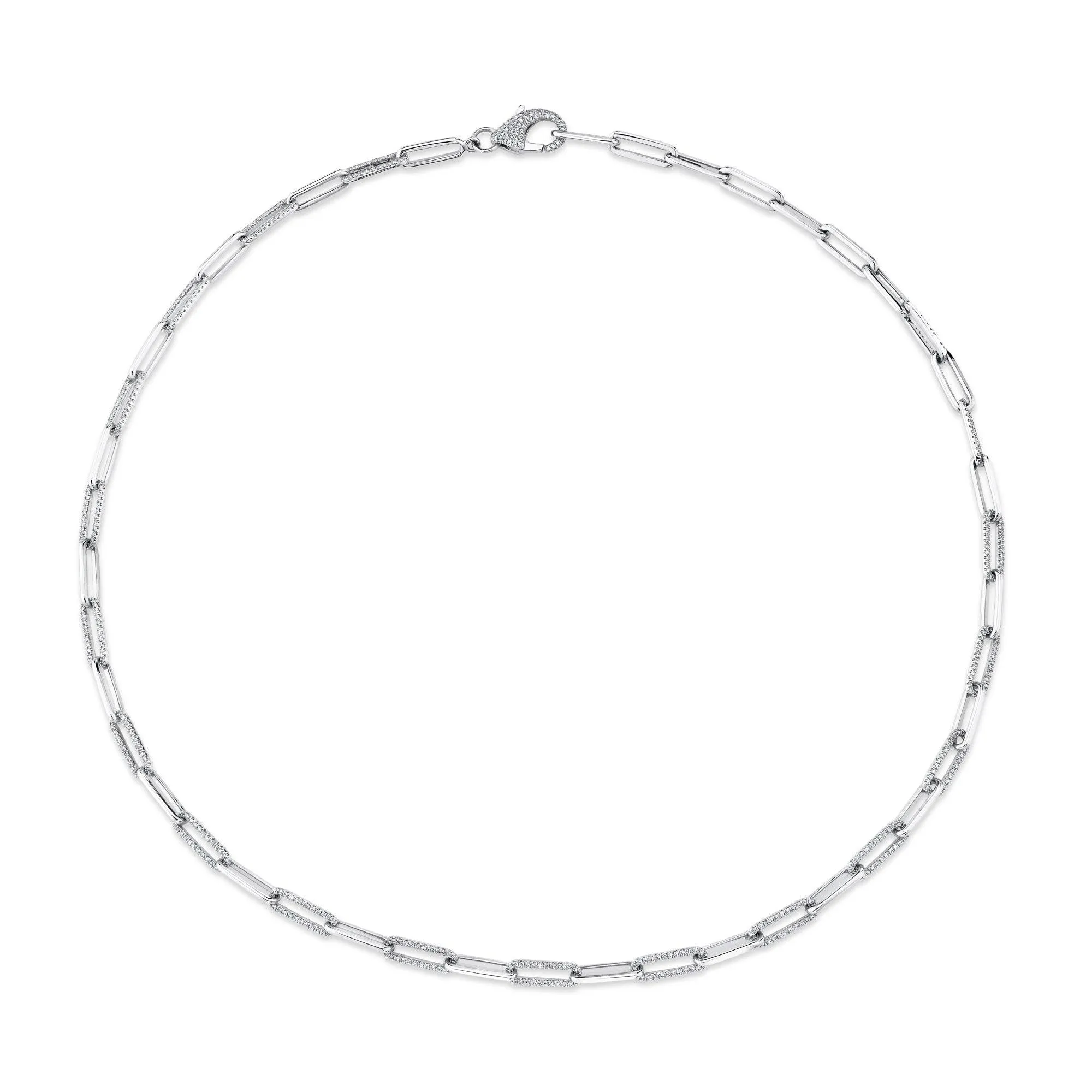 1.36ctw Diamond Paper Clip Link Necklace