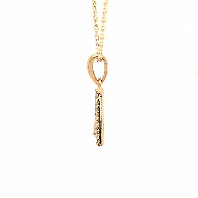 14K Diamond Letter 'A' Necklace Yellow Gold
