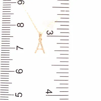 14K Diamond Letter 'A' Necklace Yellow Gold