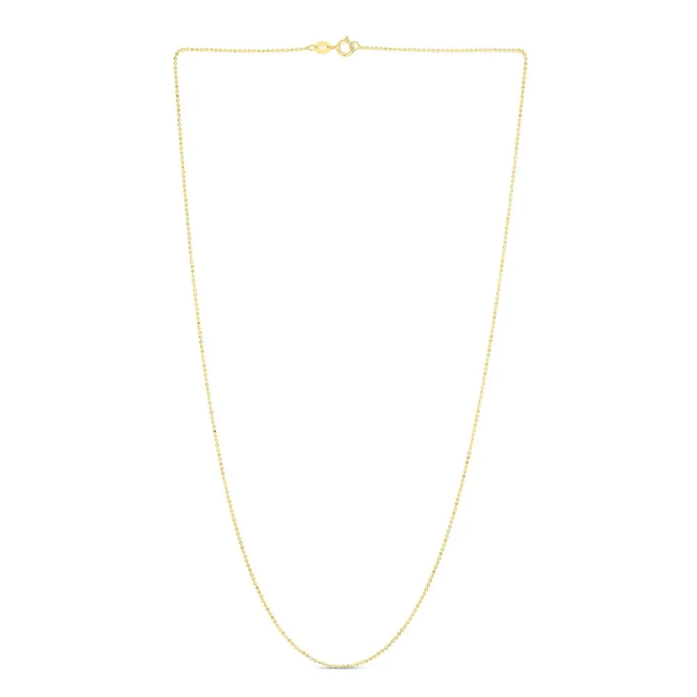 14K Gold 0.9mm Diamond Cut Bead Chain
