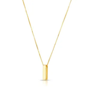 14K Gold Block Letter Initial I Necklace