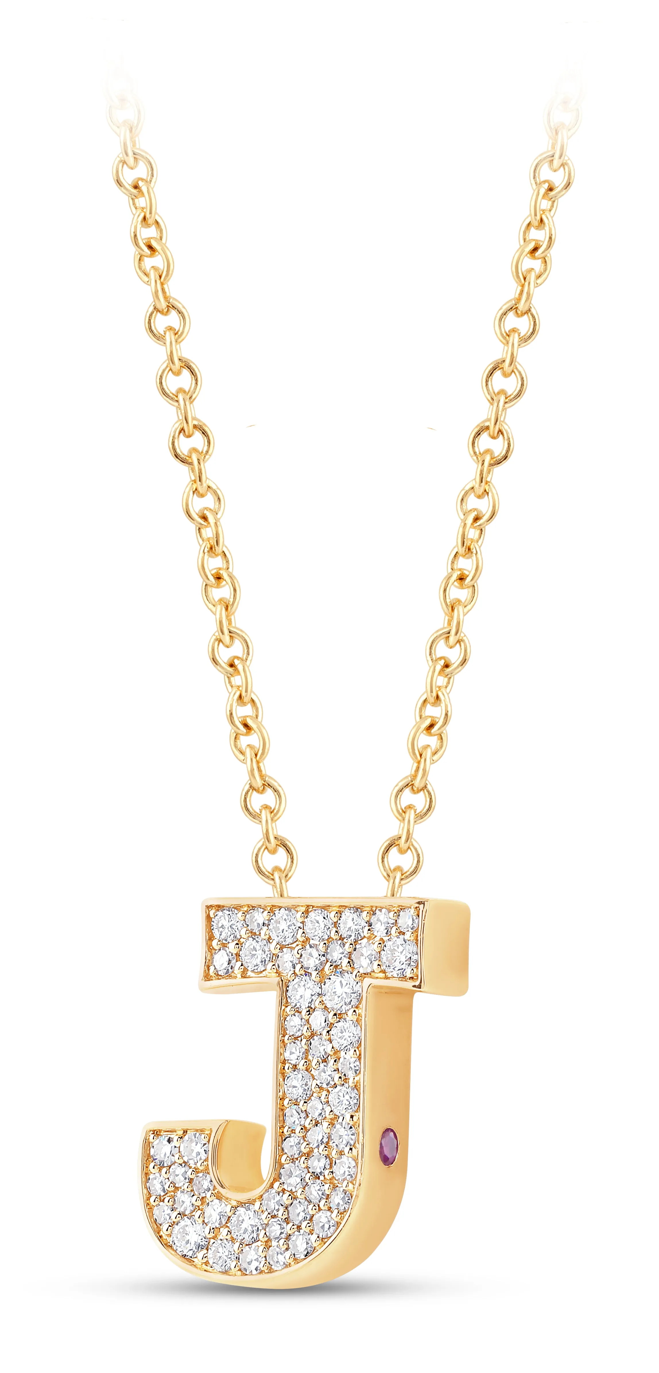 14K Gold Lab Grown Diamond Initial Necklace