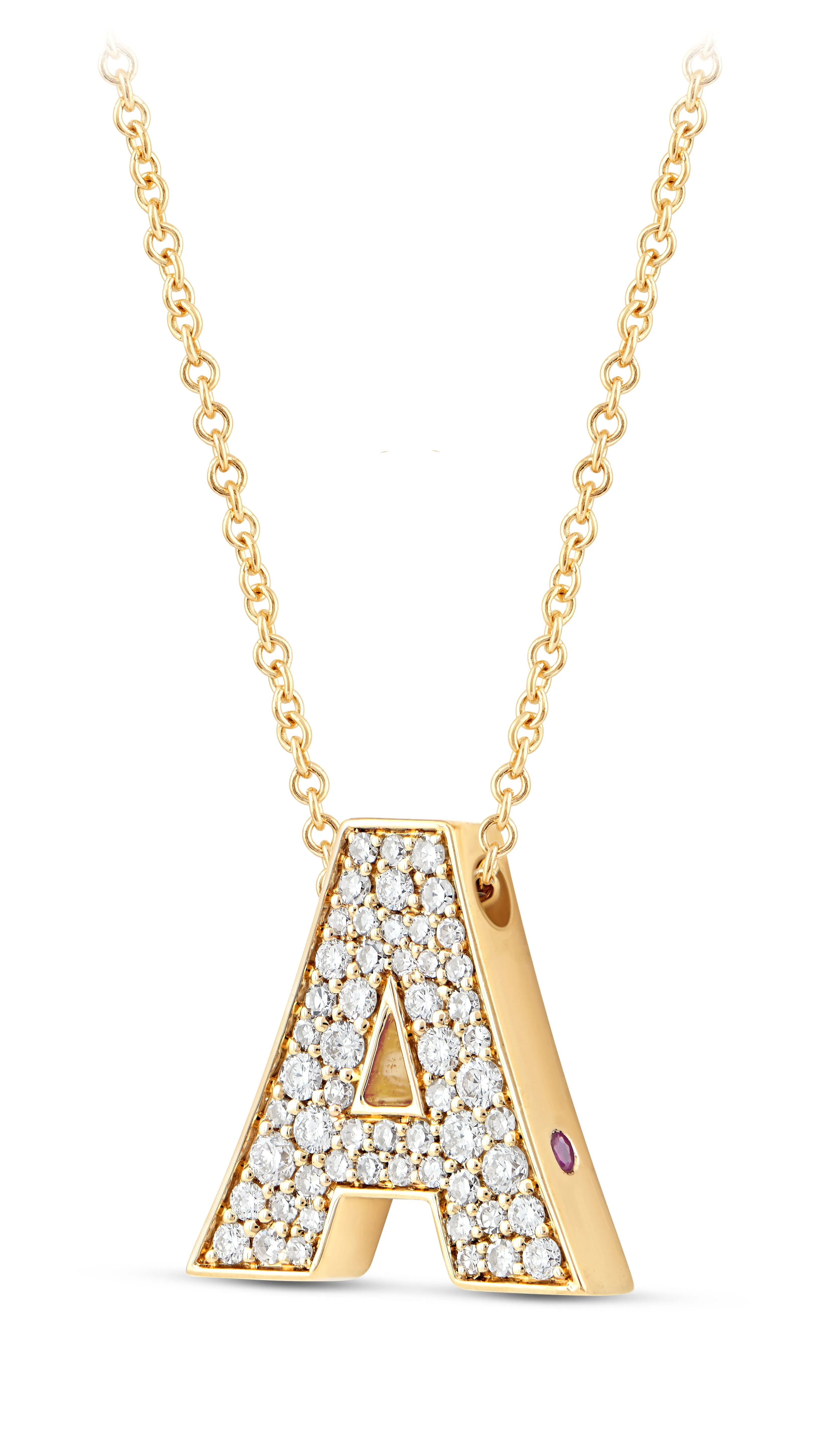 14K Gold Lab Grown Diamond Initial Necklace