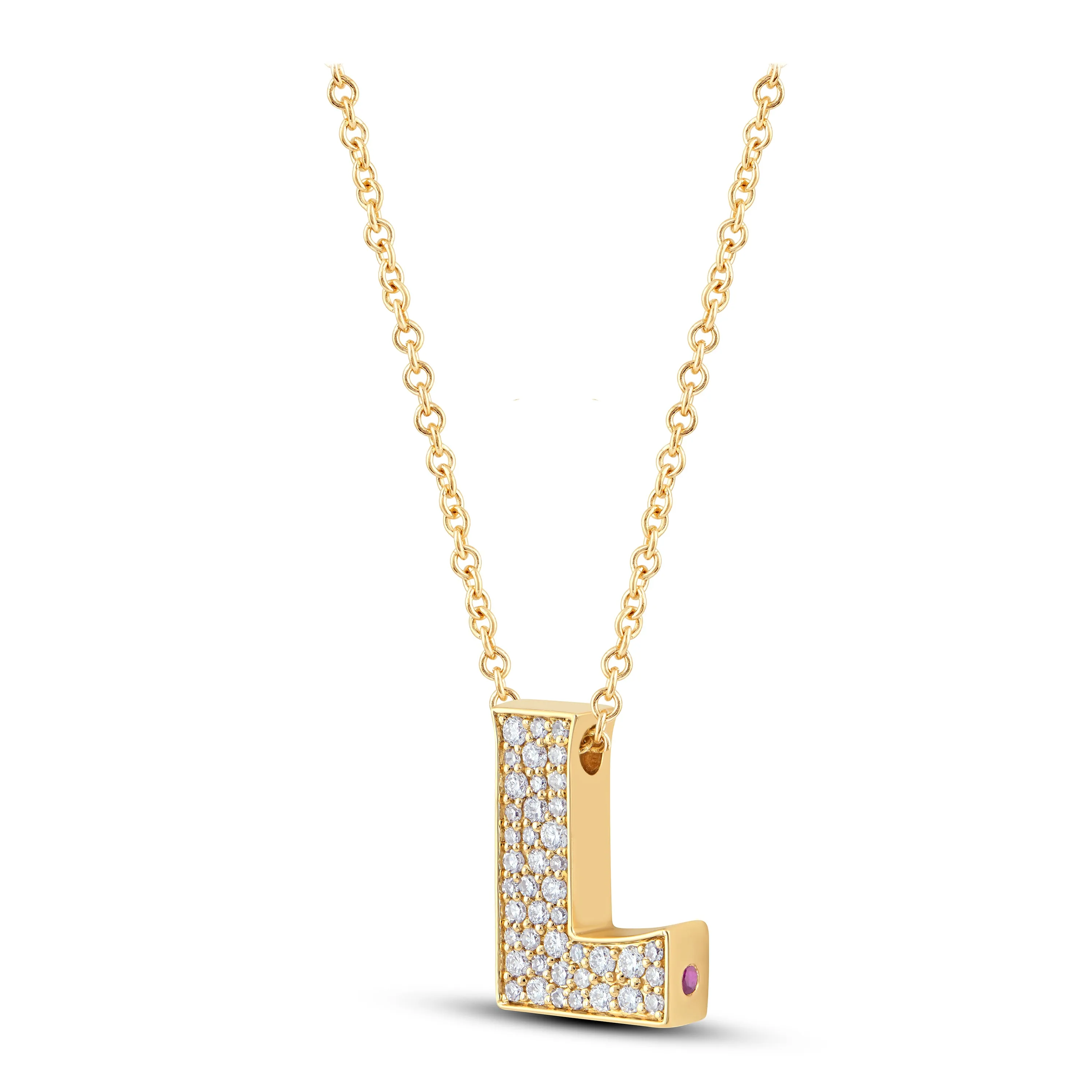 14K Gold Lab Grown Diamond Initial Necklace