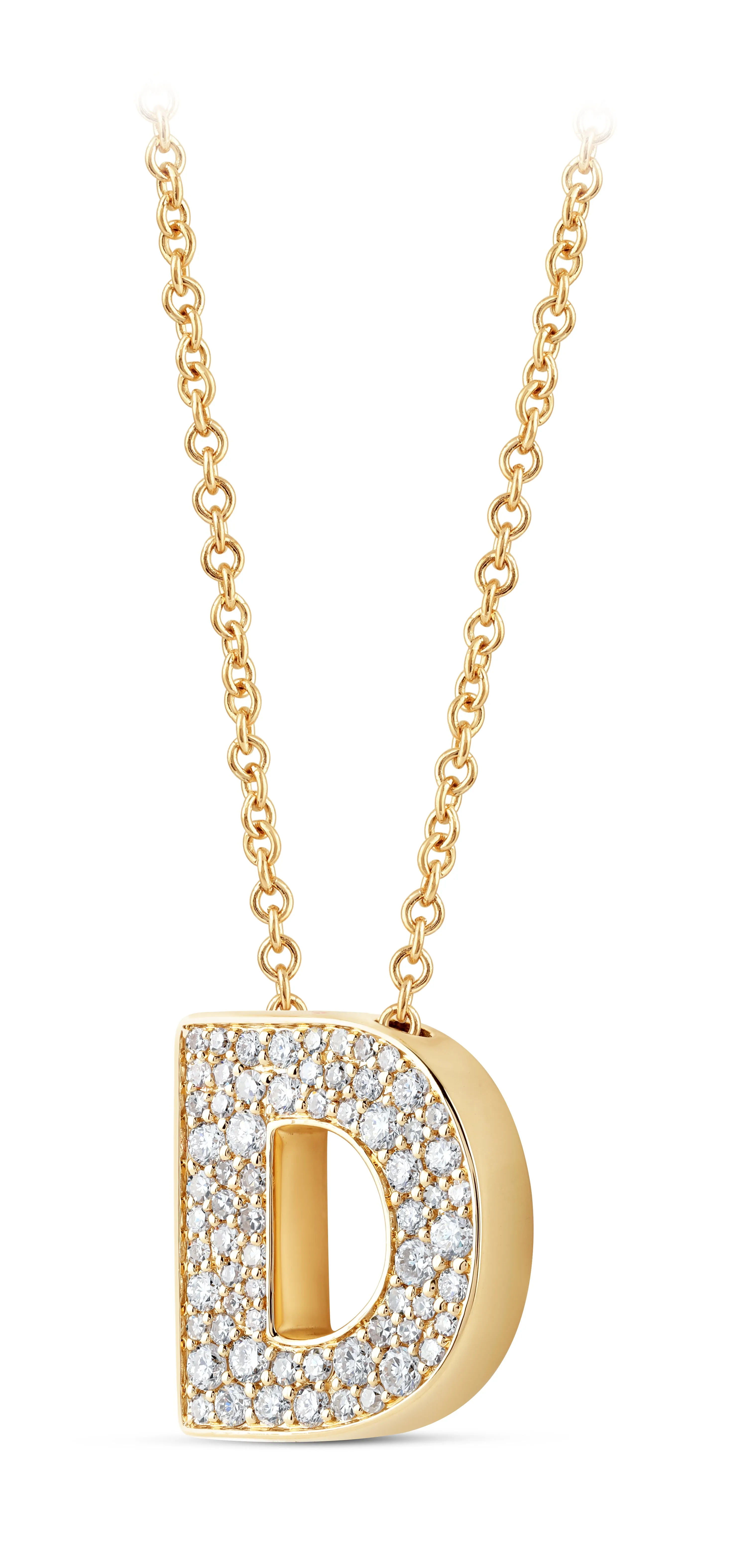 14K Gold Lab Grown Diamond Initial Necklace