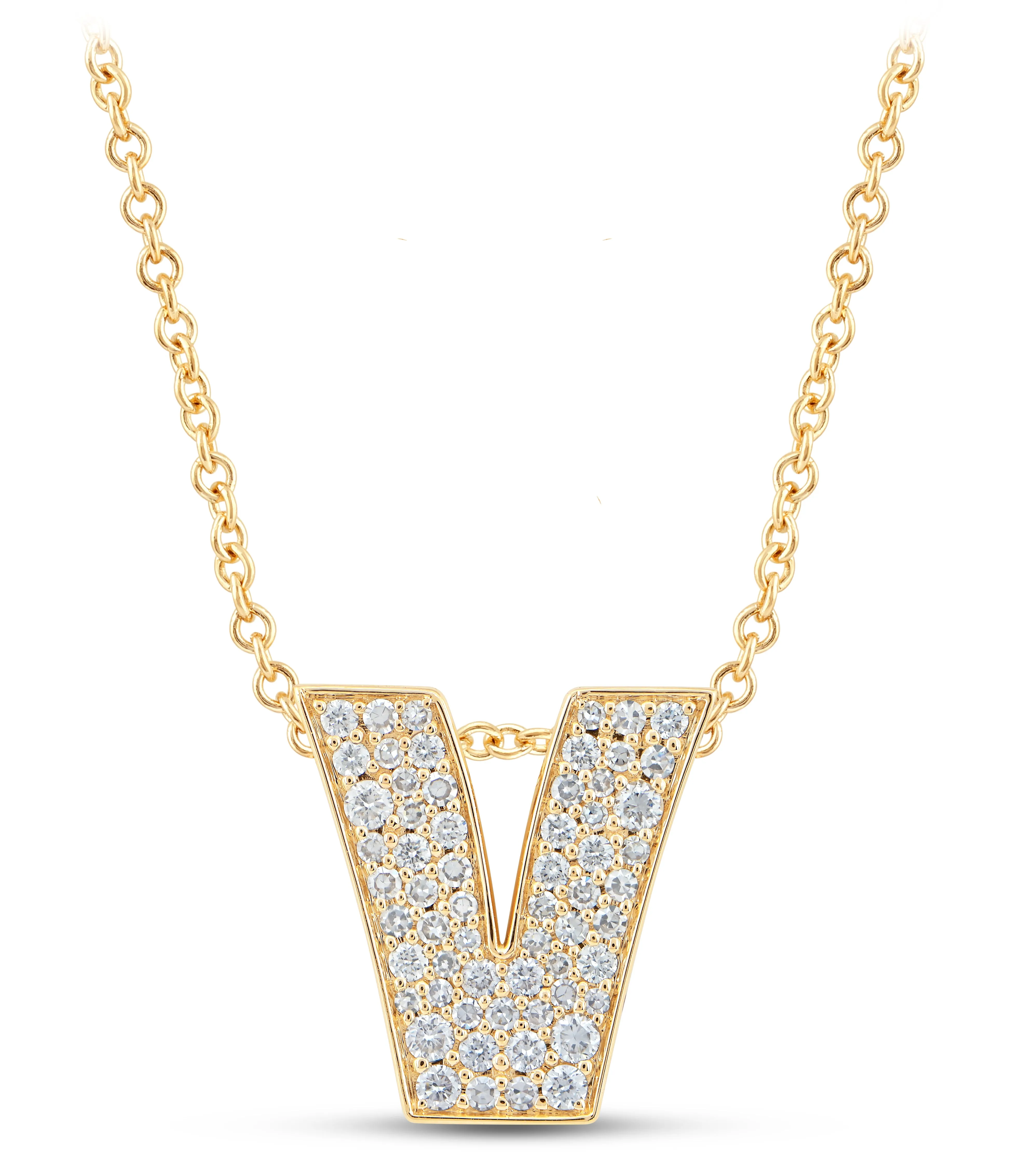 14K Gold Lab Grown Diamond Initial Necklace