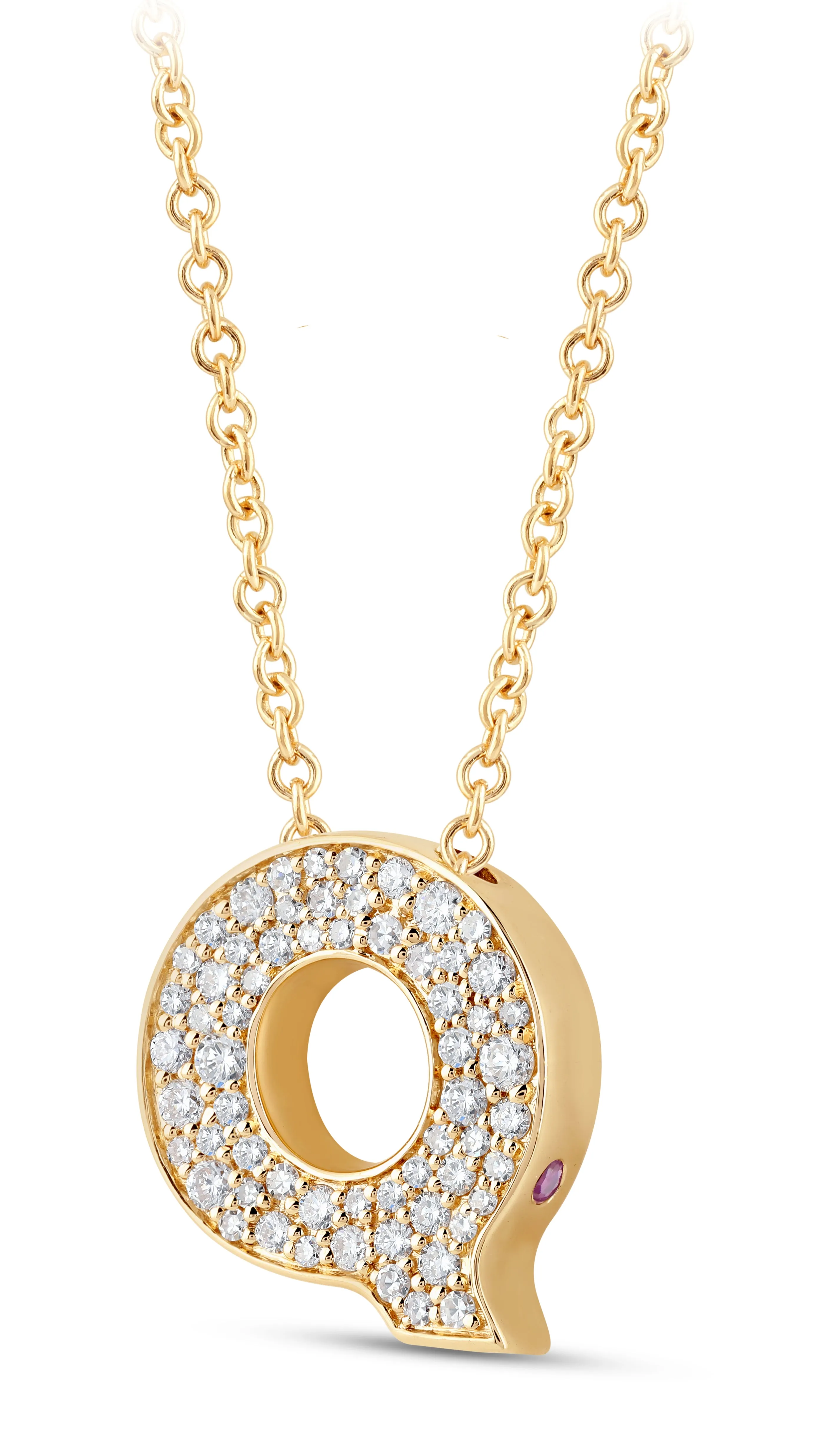 14K Gold Lab Grown Diamond Initial Necklace