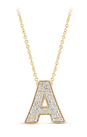 14K Gold Lab Grown Diamond Initial Necklace