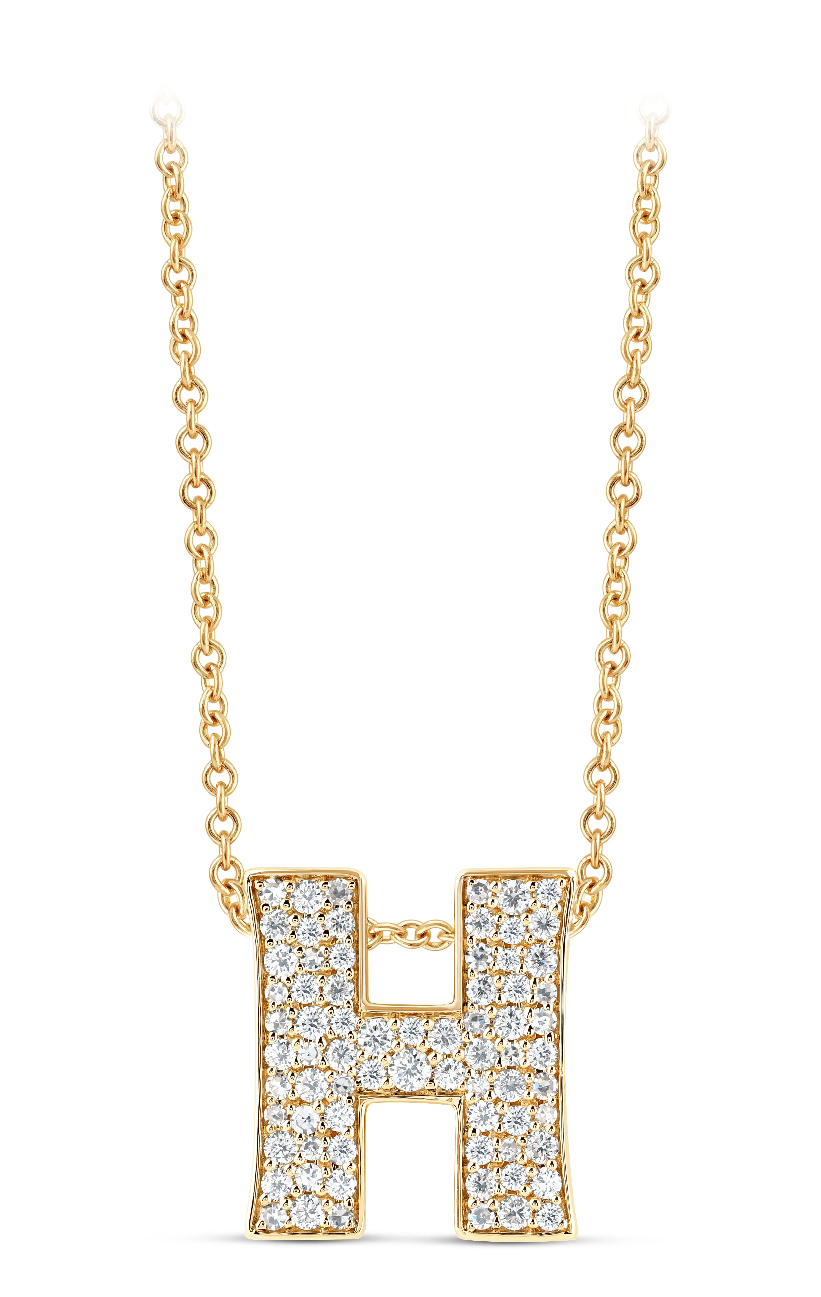 14K Gold Lab Grown Diamond Initial Necklace