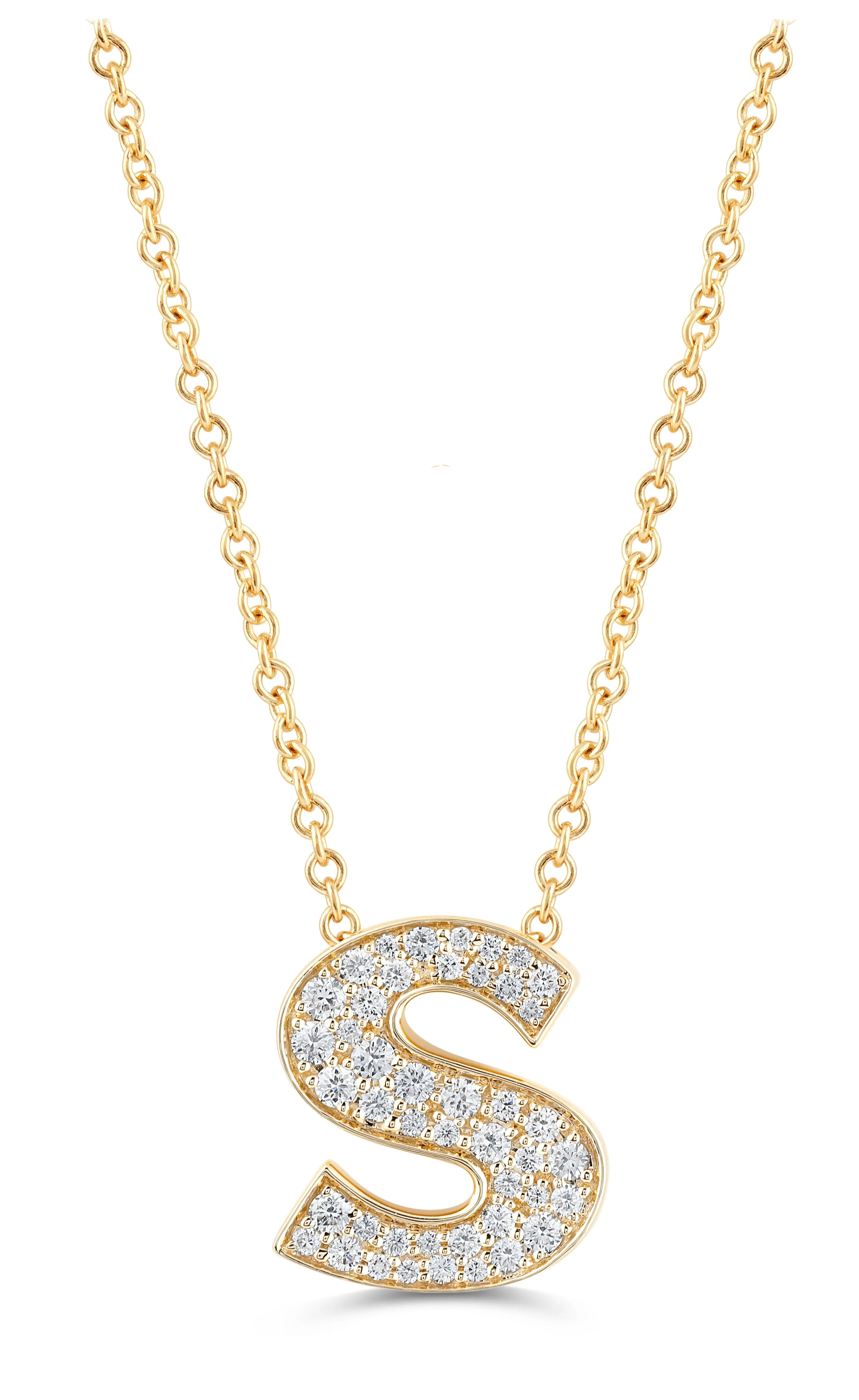 14K Gold Lab Grown Diamond Initial Necklace