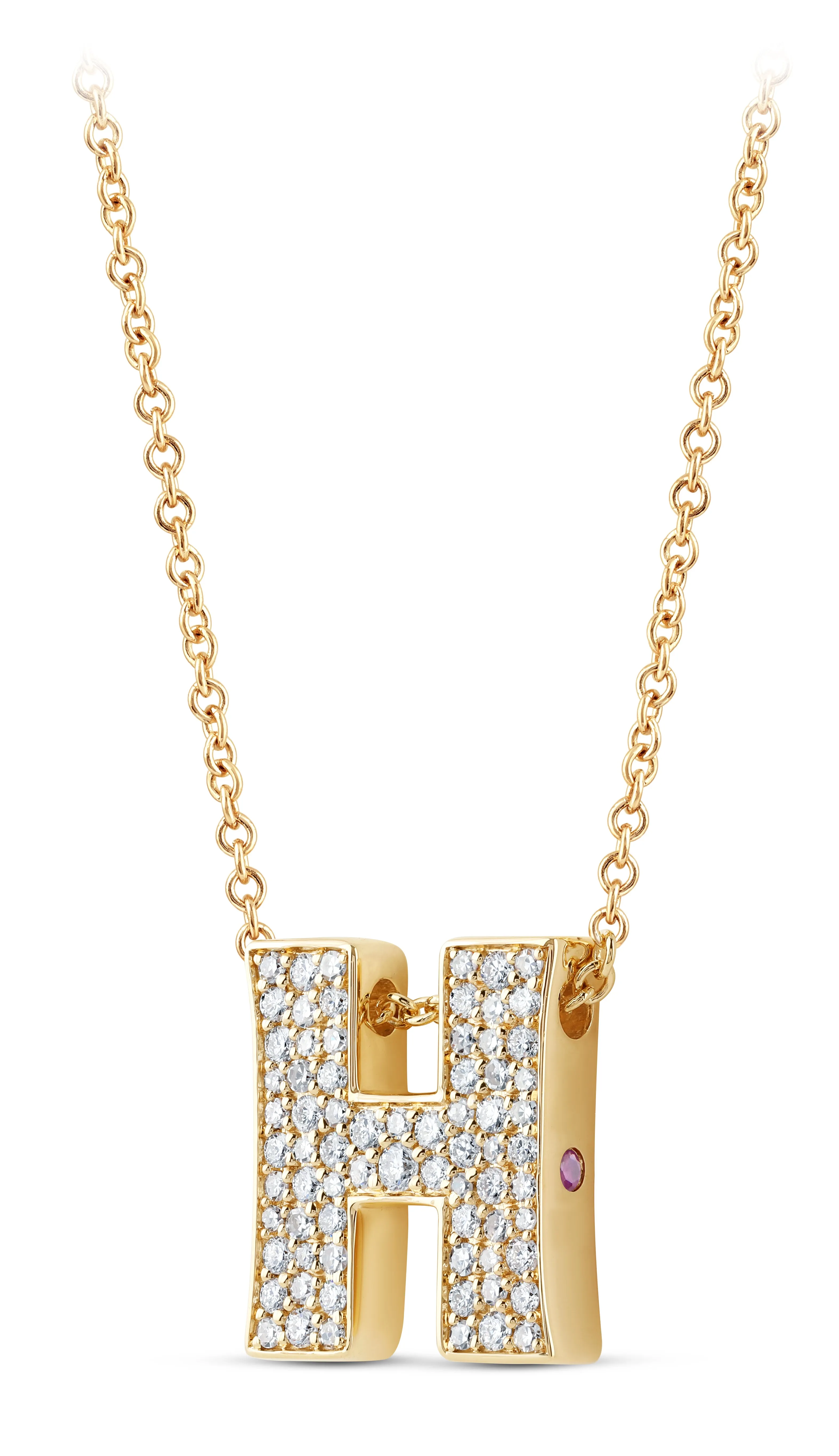 14K Gold Lab Grown Diamond Initial Necklace