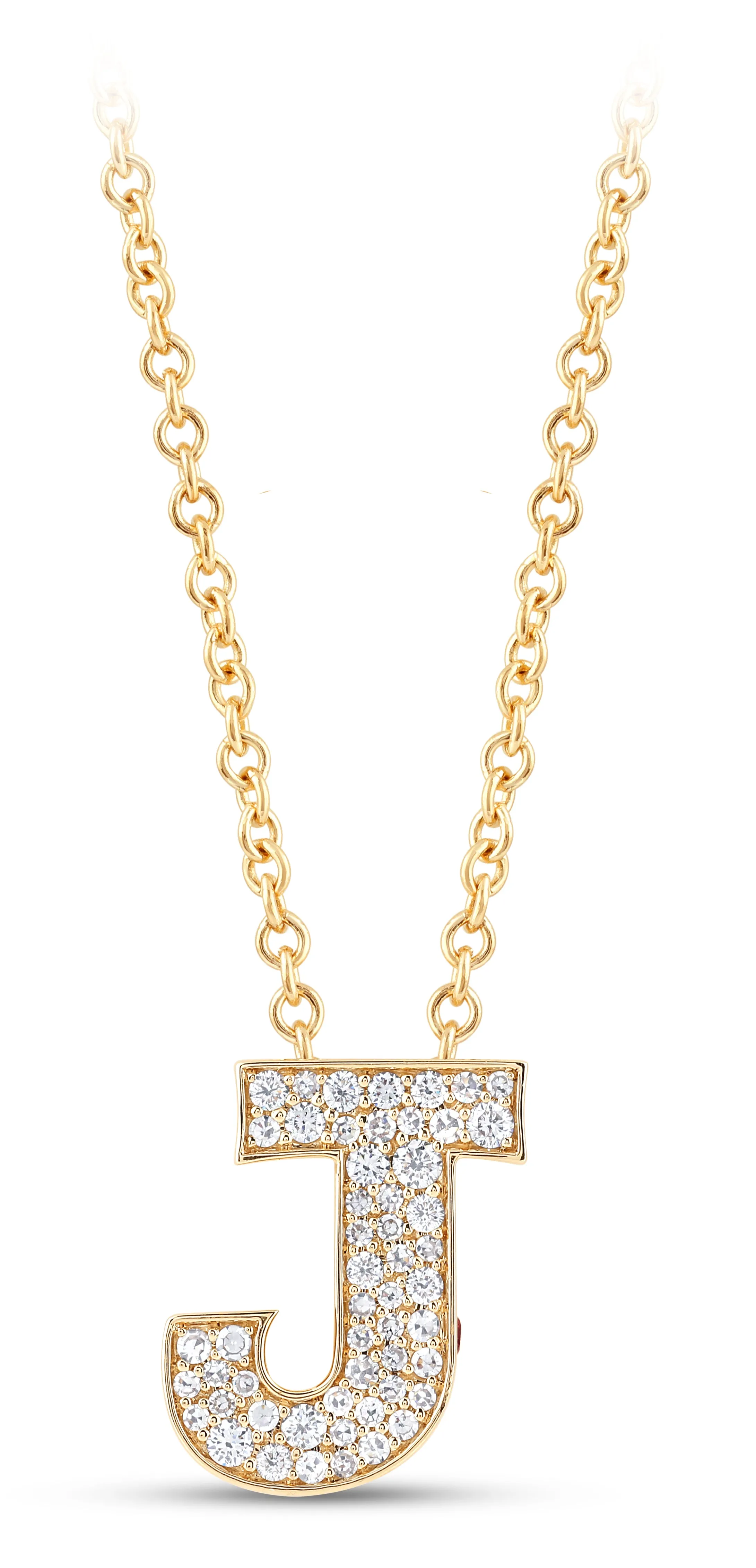14K Gold Lab Grown Diamond Initial Necklace