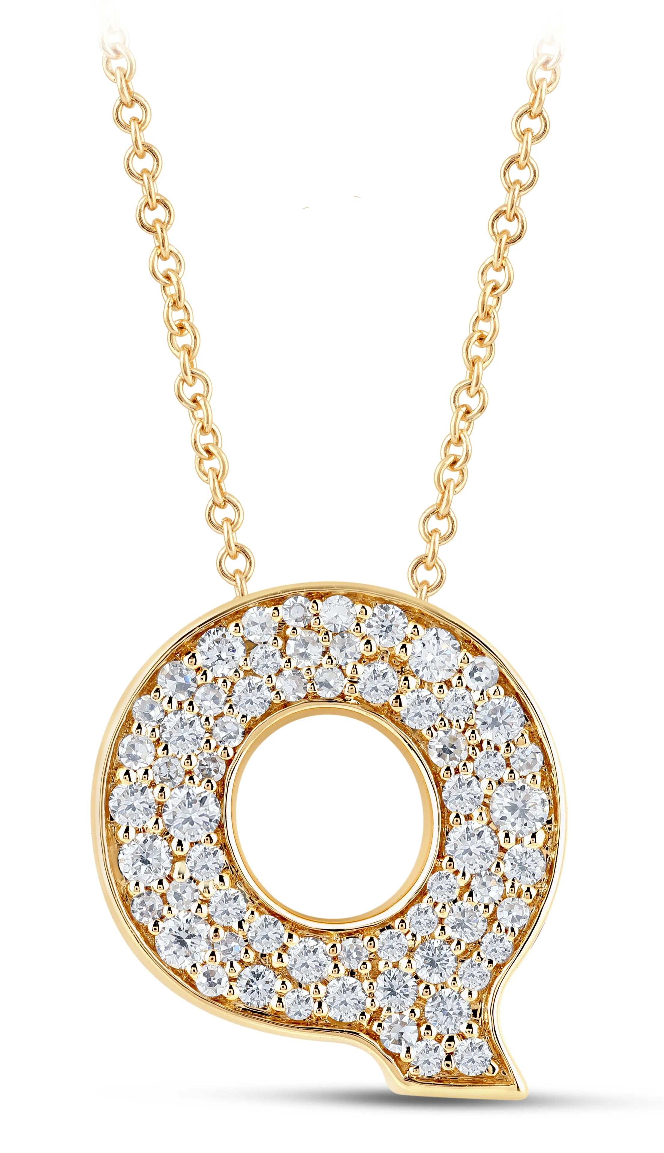 14K Gold Lab Grown Diamond Initial Necklace