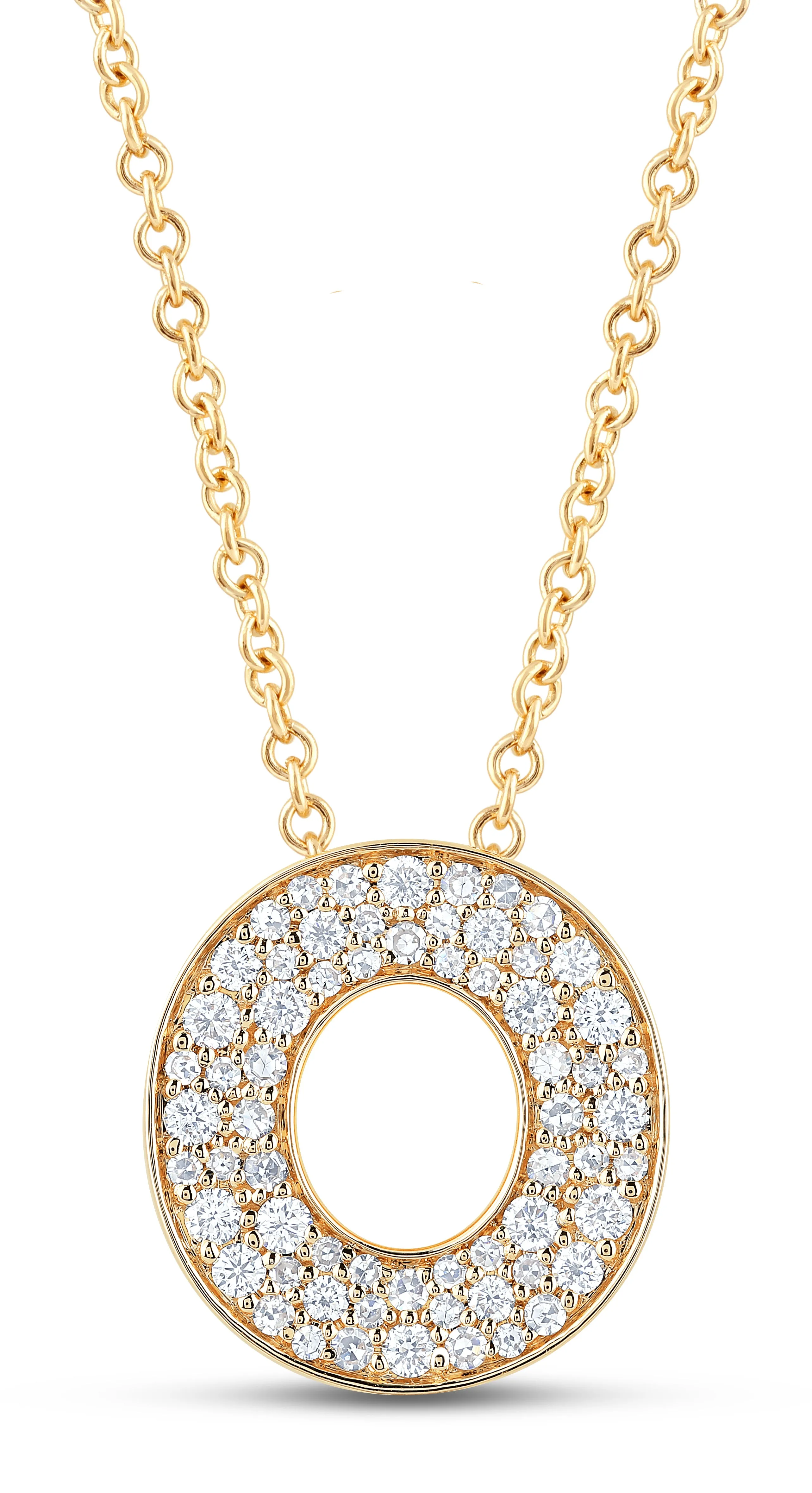 14K Gold Lab Grown Diamond Initial Necklace