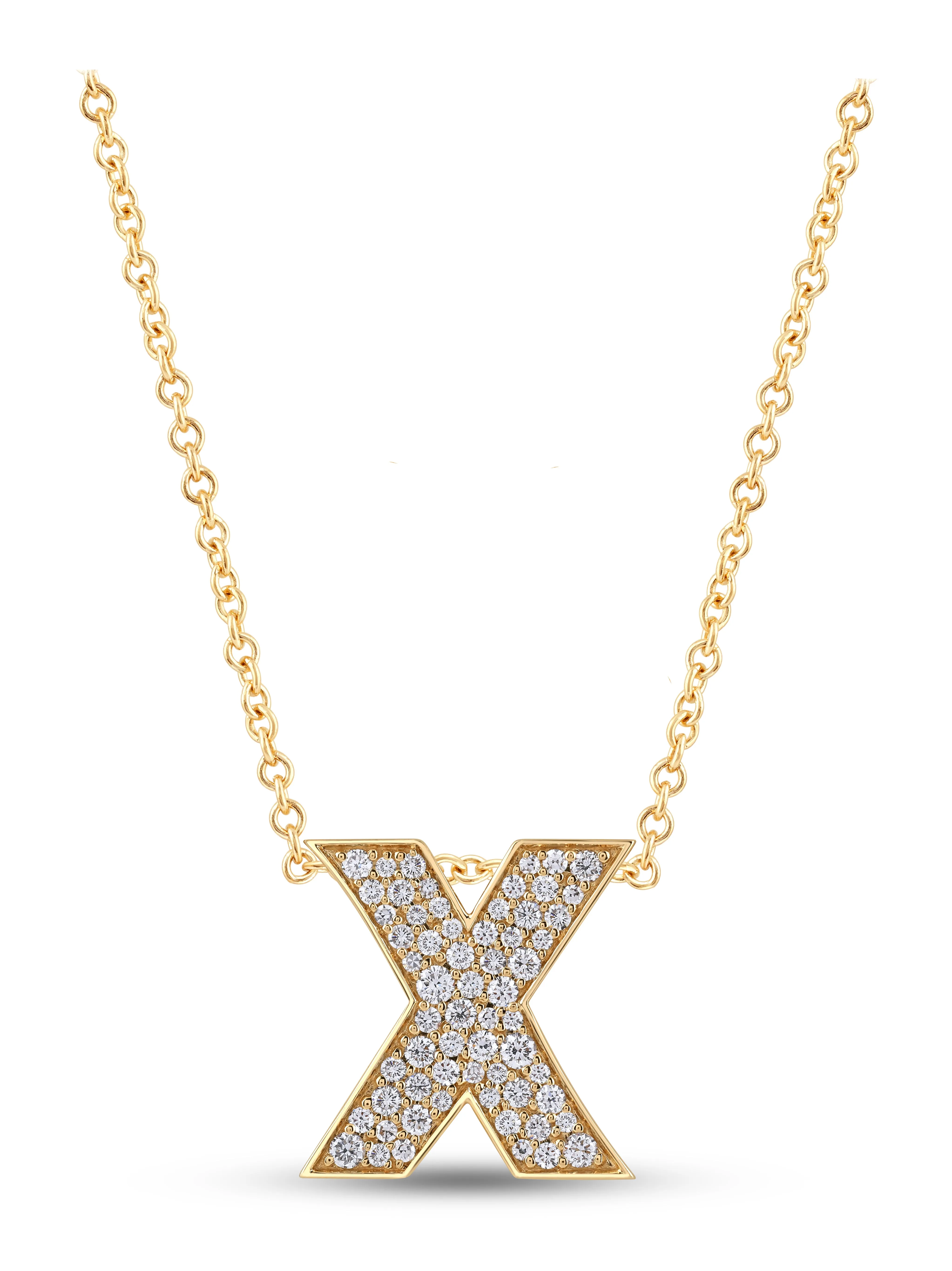 14K Gold Lab Grown Diamond Initial Necklace