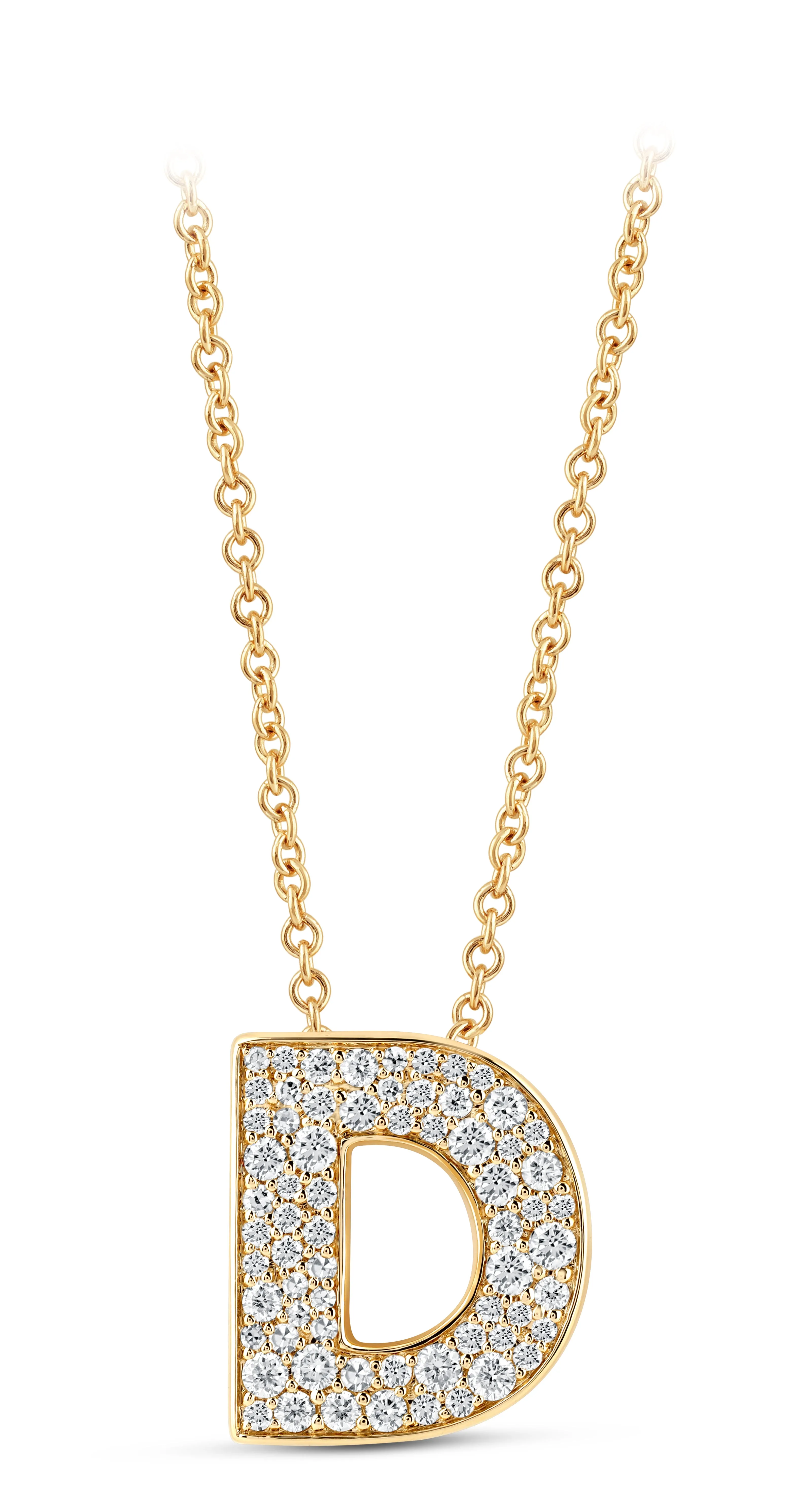 14K Gold Lab Grown Diamond Initial Necklace
