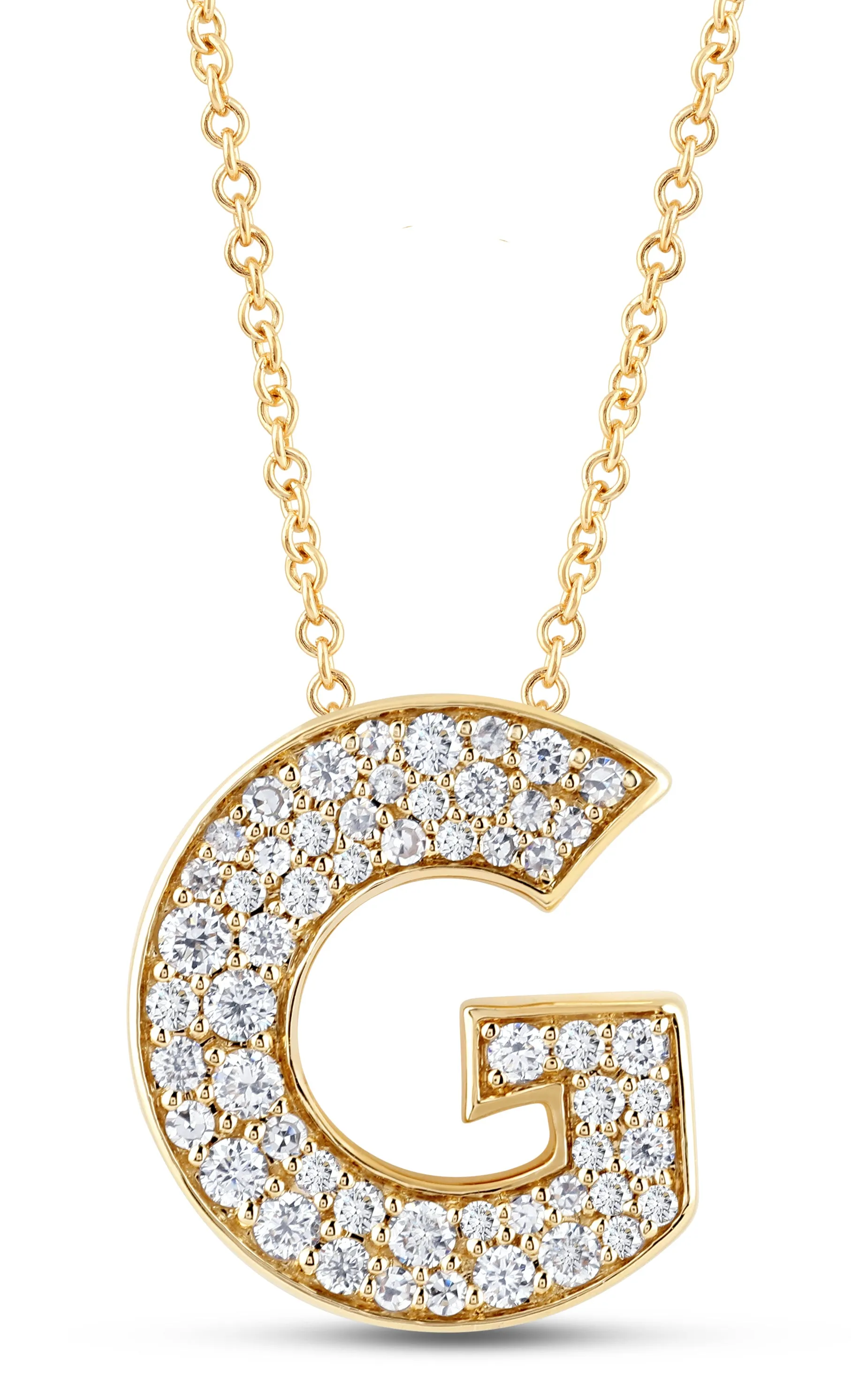 14K Gold Lab Grown Diamond Initial Necklace