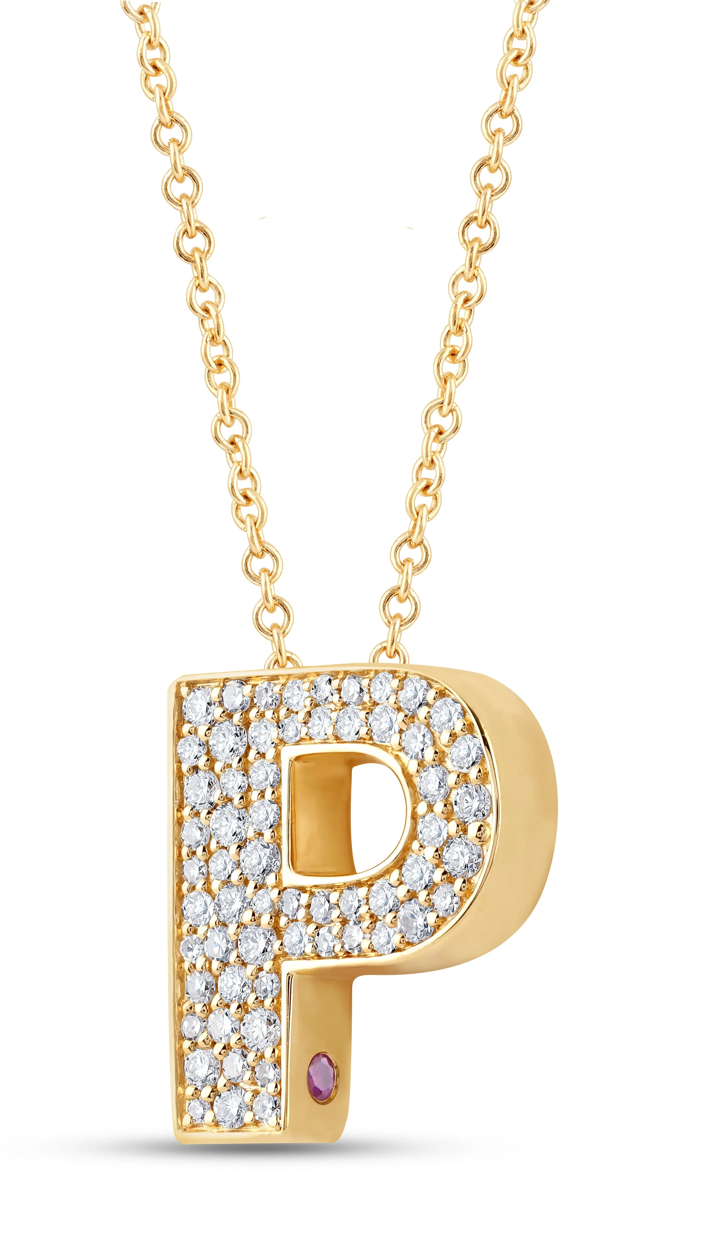 14K Gold Lab Grown Diamond Initial Necklace