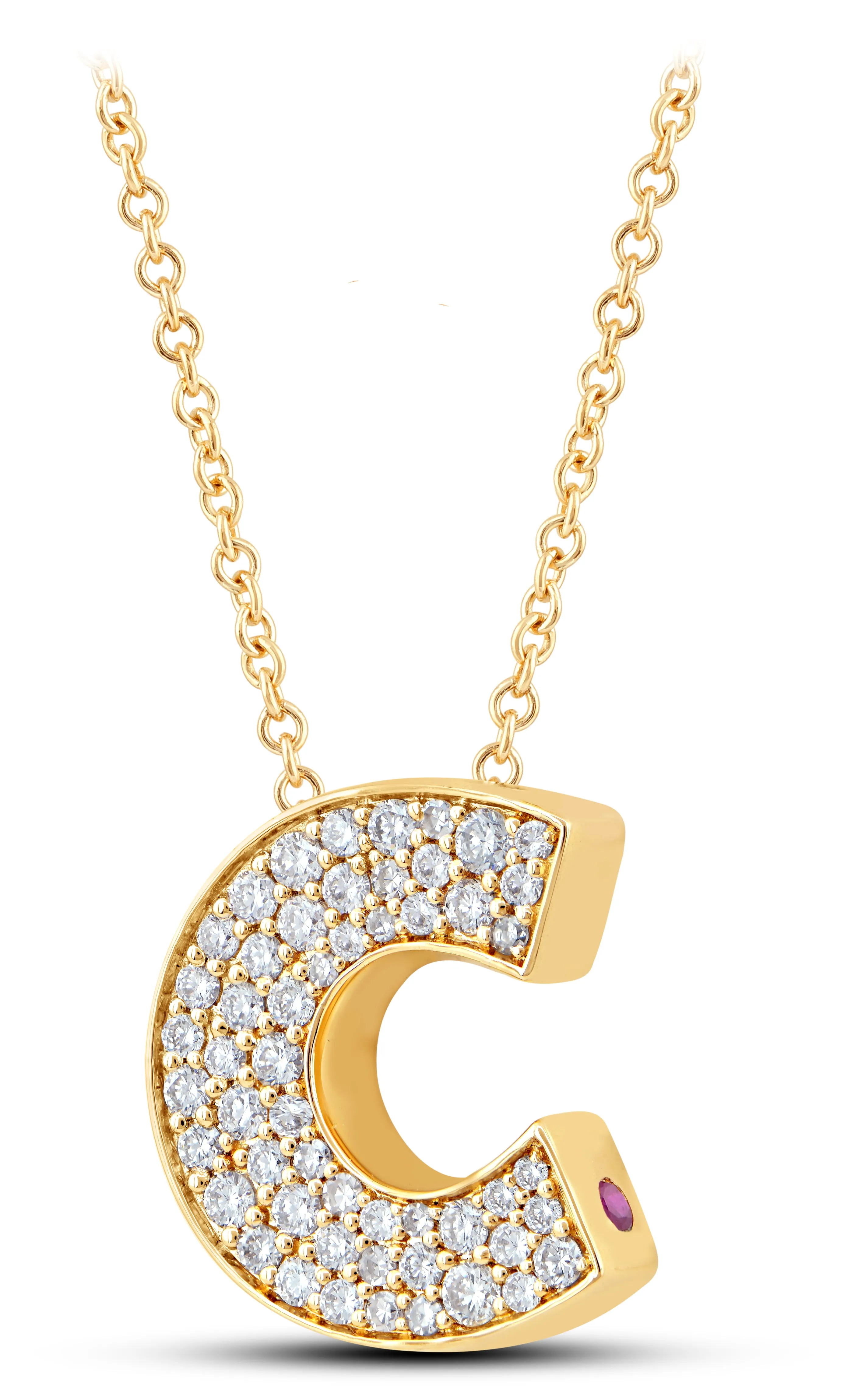 14K Gold Lab Grown Diamond Initial Necklace