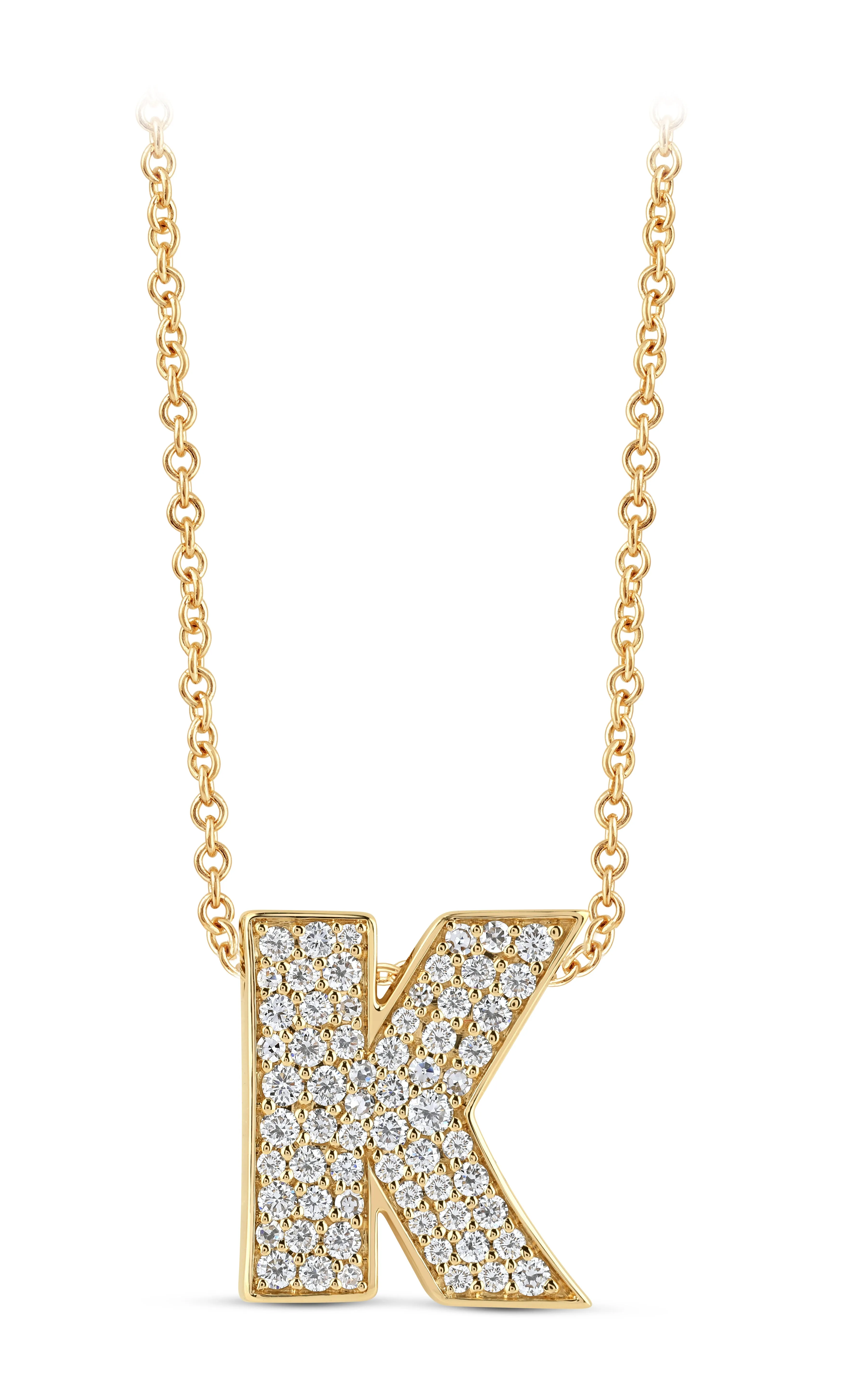 14K Gold Lab Grown Diamond Initial Necklace