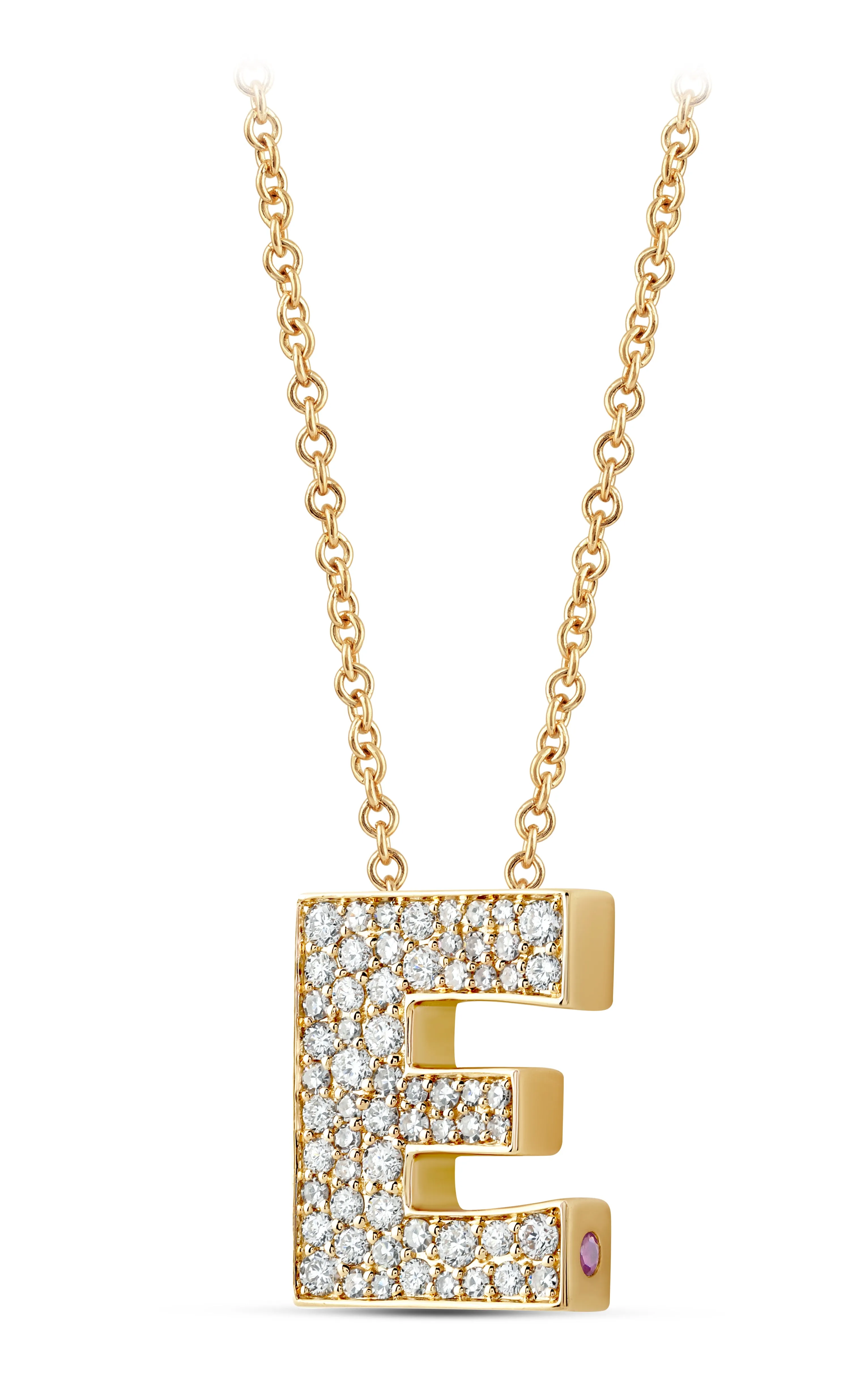 14K Gold Lab Grown Diamond Initial Necklace