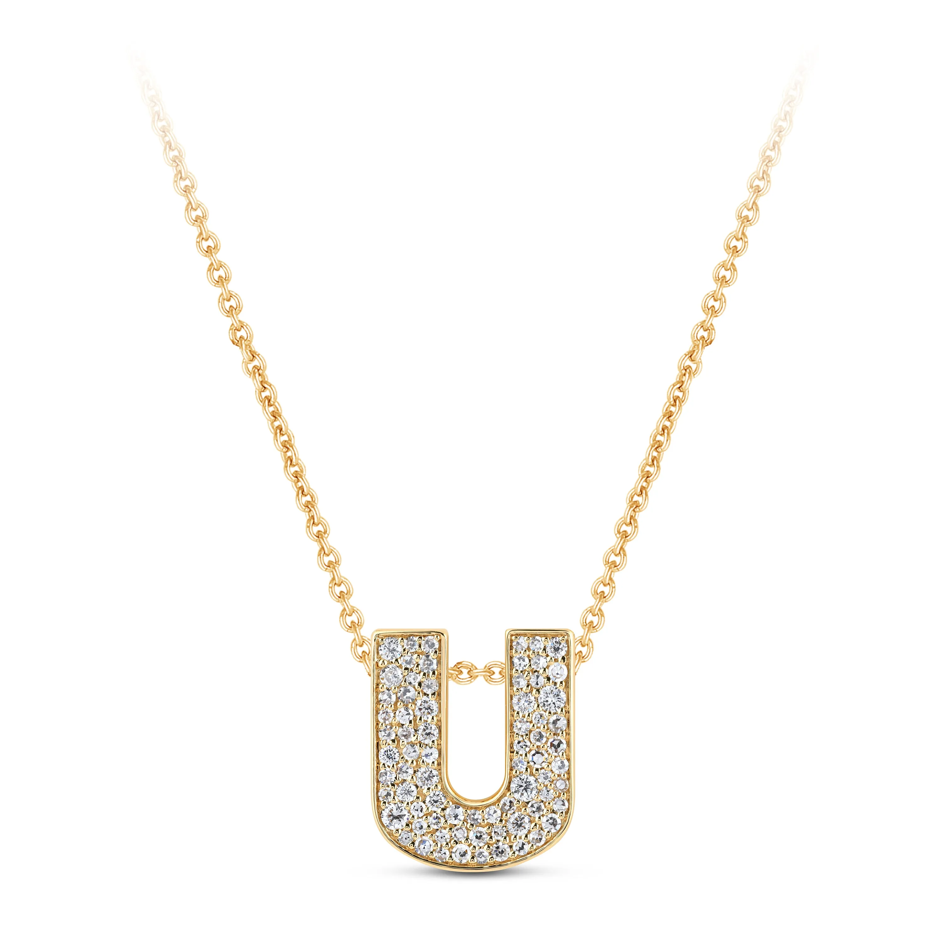 14K Gold Lab Grown Diamond Initial Necklace