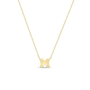 14k Gold Large Initial Letter Necklace