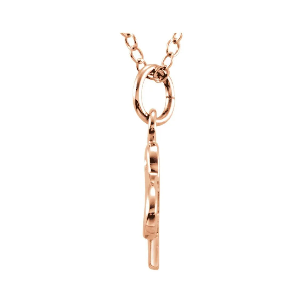 14k Rose Gold Letter "S" Lowercase Script Initial Necklace