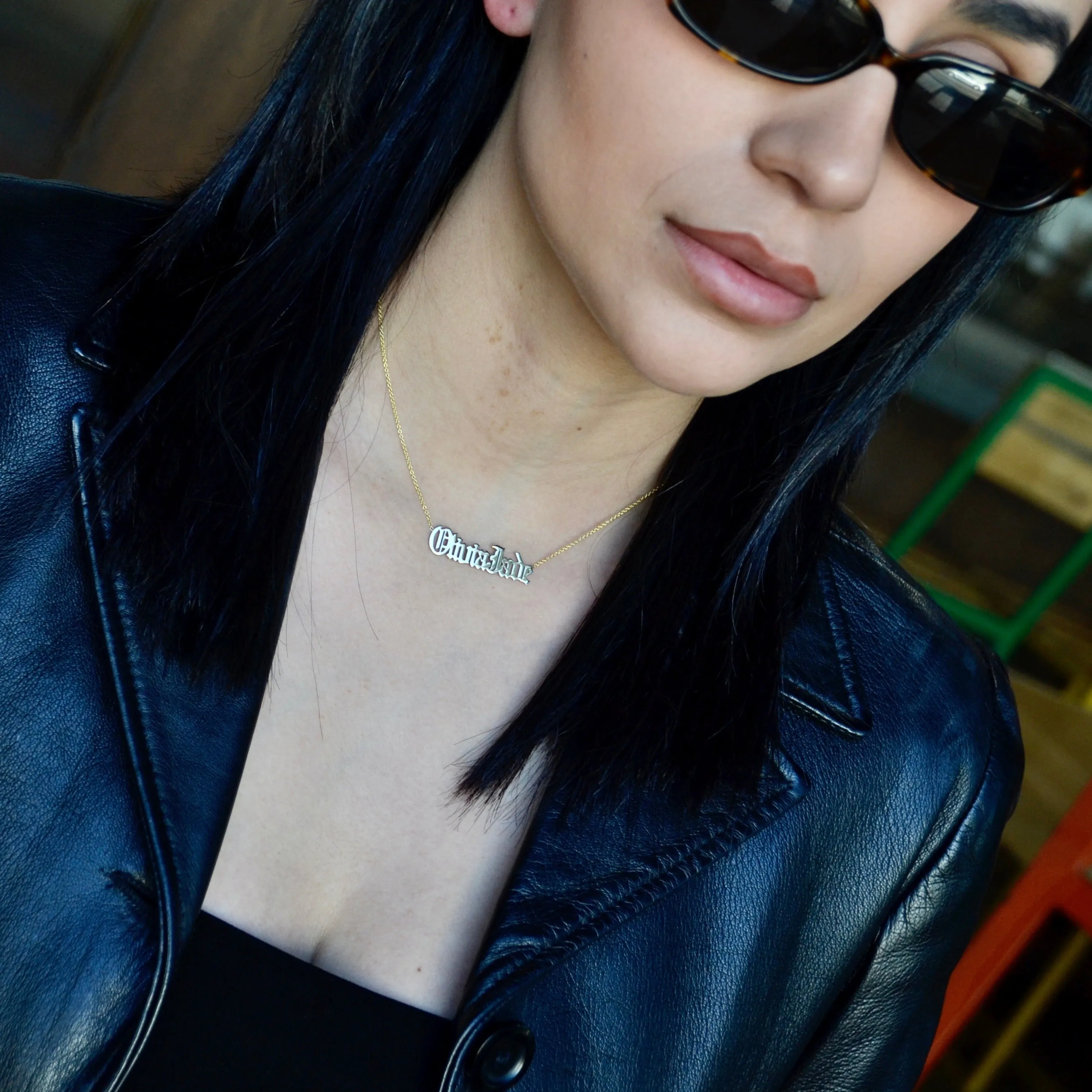 14k Solid Gold Custom Nameplate Necklace