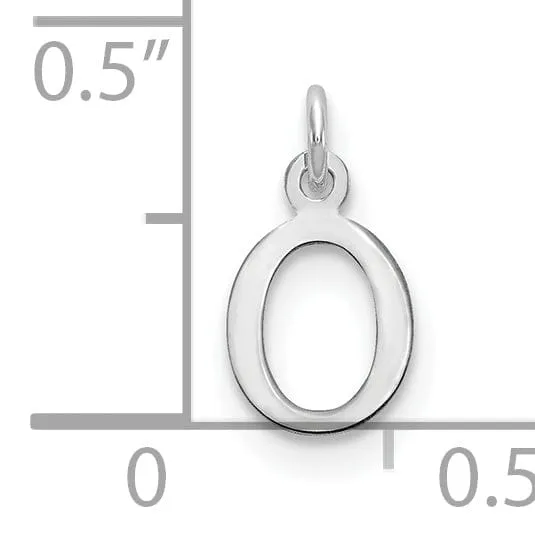 14k White Gold Cut-Out Letter O Initial Design Charm Pendant