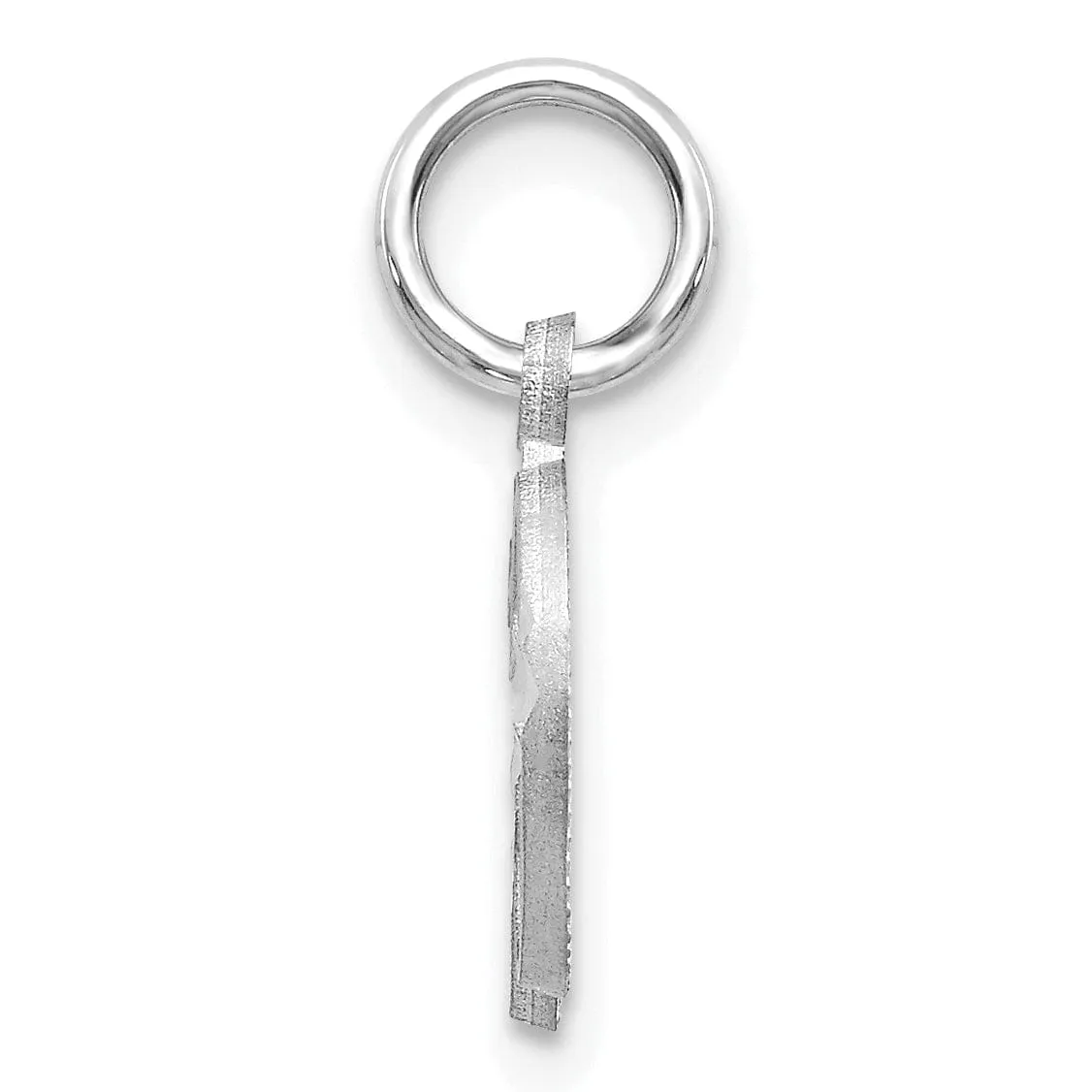 14k White Gold  Small Script Design Letter D Initial Charm Pendant