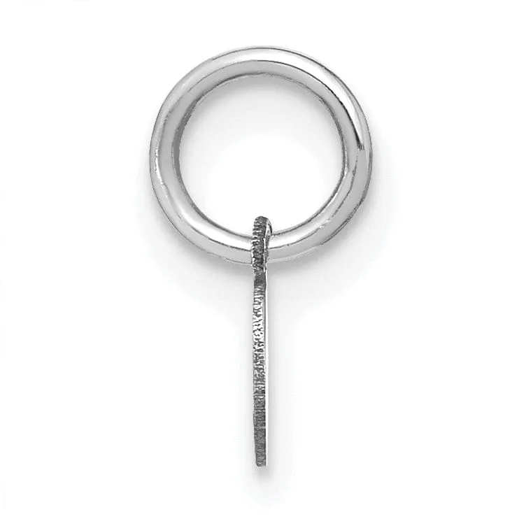14K White Gold Small Size Lower Case Script Letter E Initial Pendant