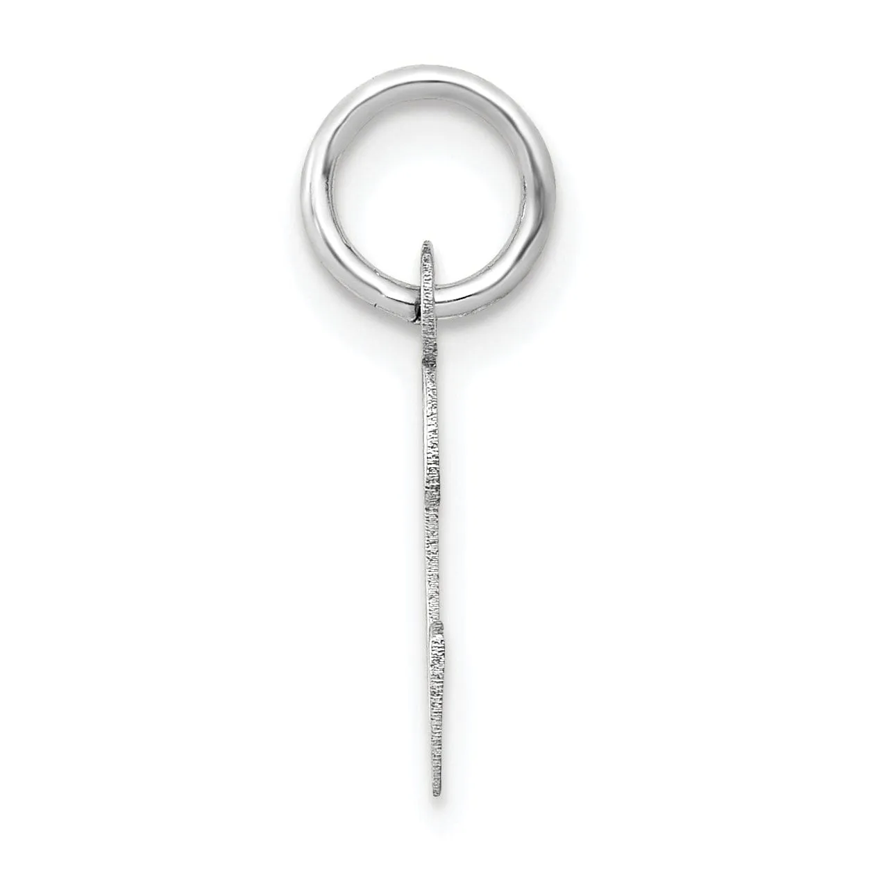 14k White Gold Small Slanted Block Letter C Initial Pendant