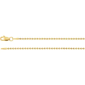 14k Yellow Gold 1.5mm Bead 16" Chain