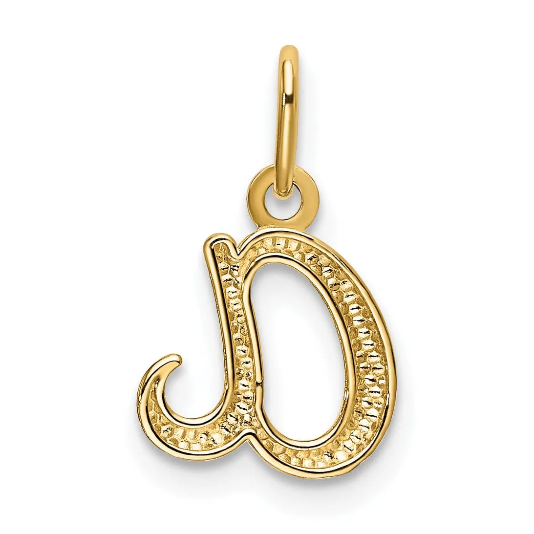 14K Yellow Gold Lower Case Script Letter A Initial Pendant