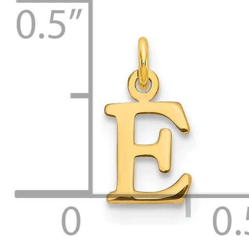14k Yellow Gold Polished Finish Cut-Out Letter E Initial Design Charm Pendant