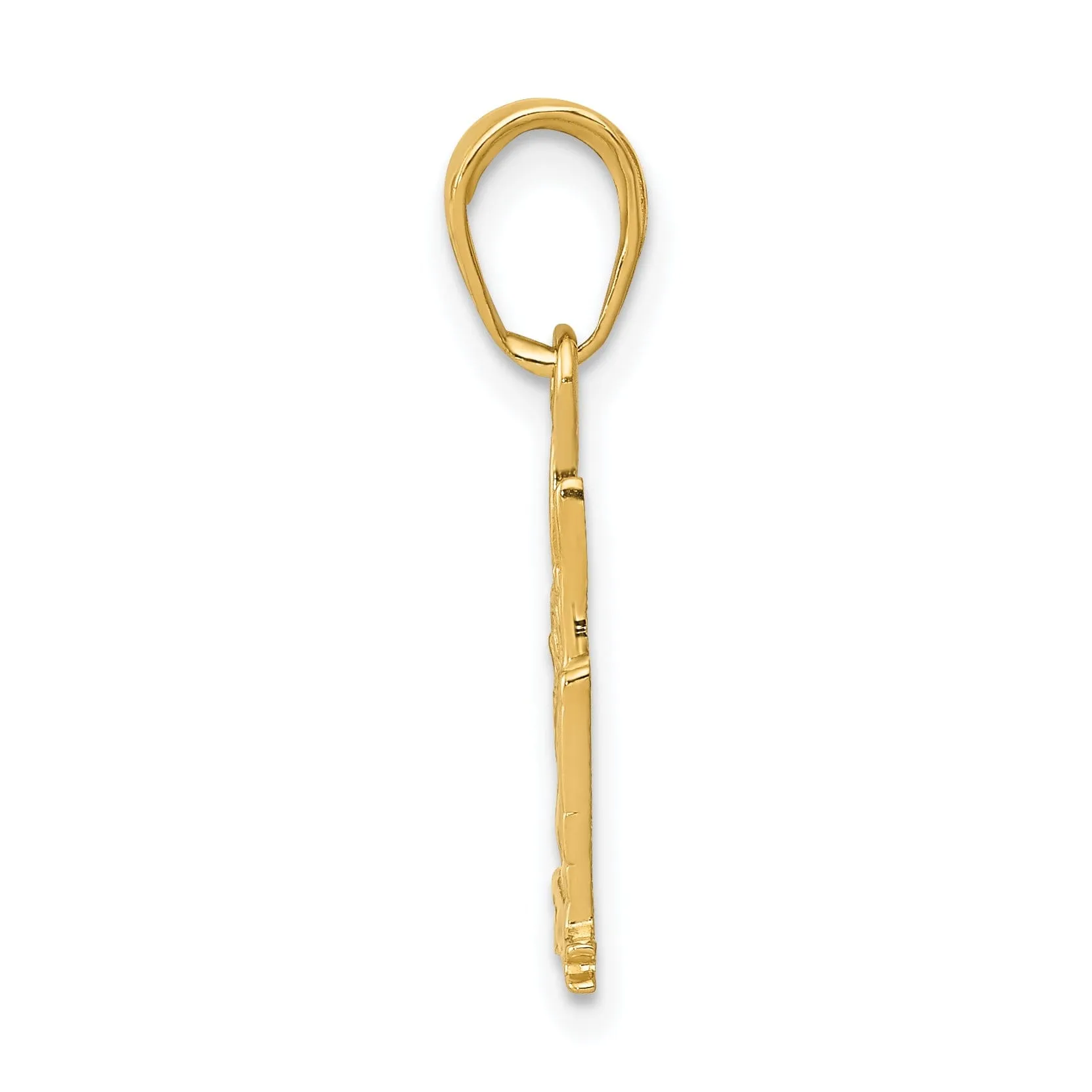 14k Yellow Gold Solid Polished Finish Cruise Ship Charm Pendant