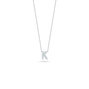 18K WHITE GOLD TINY TREASURES DIAMOND LOVE LETTER "K" NECKLACE