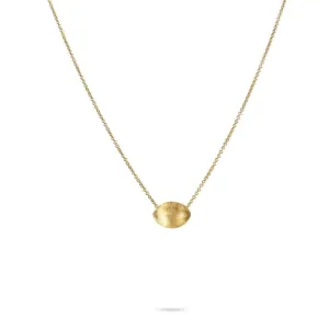 18K Yellow Gold Oval Bead Pendant