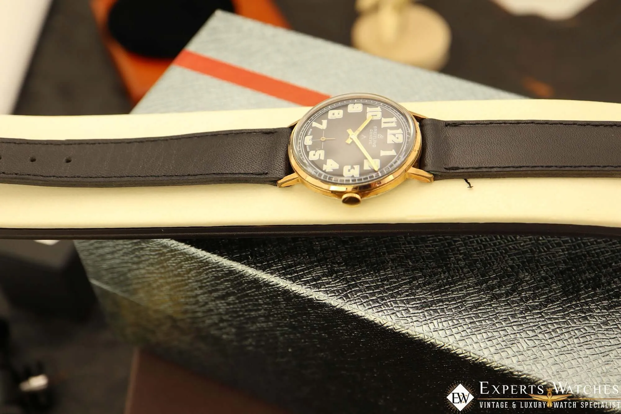 1940's Vintage Breitling California Dial Rose Gold Seconds Military Watch