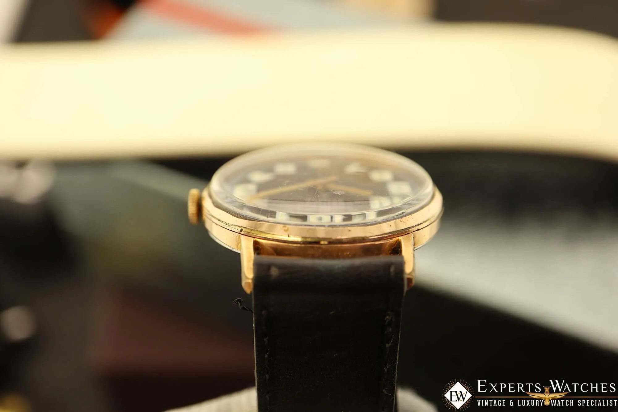 1940's Vintage Breitling California Dial Rose Gold Seconds Military Watch