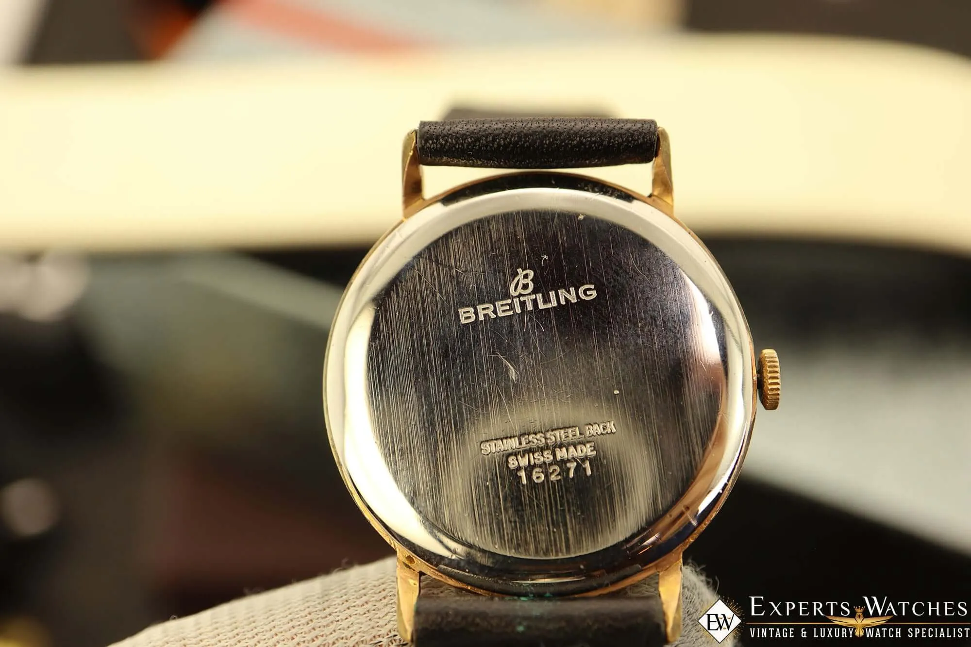 1940's Vintage Breitling California Dial Rose Gold Seconds Military Watch