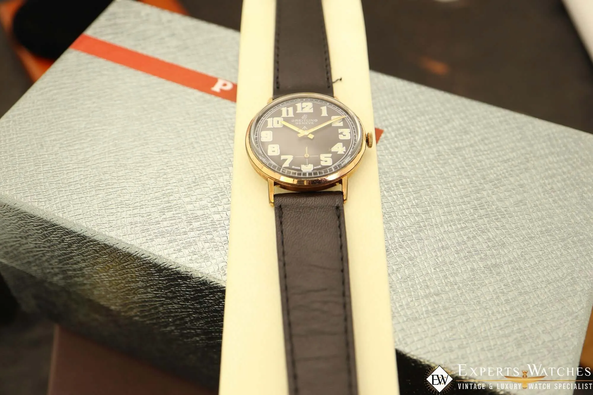 1940's Vintage Breitling California Dial Rose Gold Seconds Military Watch