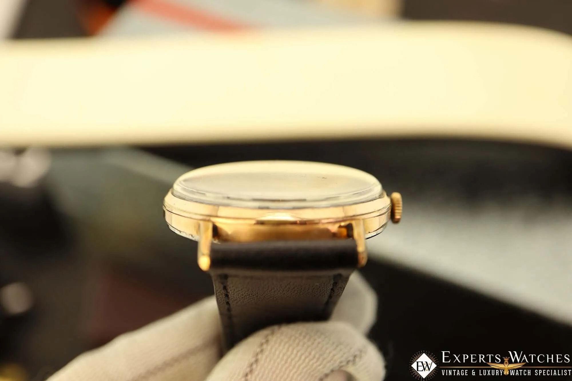 1940's Vintage Breitling California Dial Rose Gold Seconds Military Watch